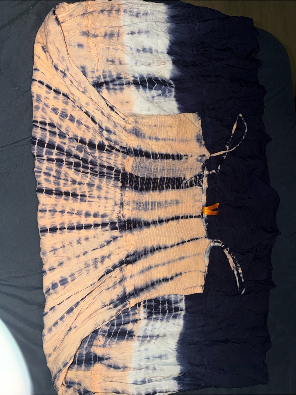 Magic Peach and Navy Tie-Dye Maxi Dress